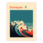 Seaside Calls Curacao Beach Woman Waves Siren Wall Art Poster Print Picture