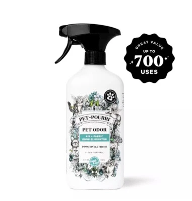 Pet-Pourri Pet Odor Eliminator Air + Fabric Spray Bottle Pawsitively Fresh 16 oz - Image 1 of 4