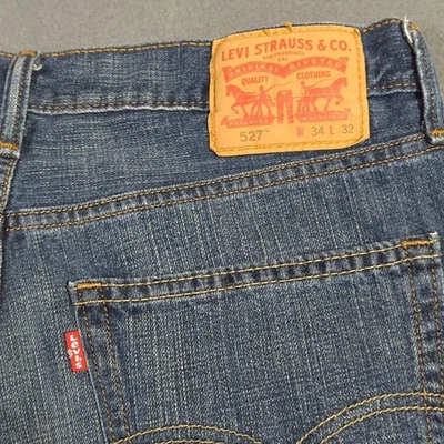 Jeans Levi's Para Hombre 34x32 Azul 527 Calce Ajustado Corte Bota Denim Foto 1 de 4