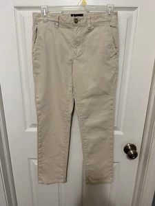 Johnnie-O Boys Pants Beige Khaki Straight Chino Dress Uniform Golf Sz 12 - Picture 1 of 8