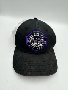 '47 1996 BALTIMORE RAVENS WEISSE MESH TRUCKER DRUCKKNOPFLASCHE VERSTELLBARE MÜTZE GEBRAUCHT - Bild 1 von 14