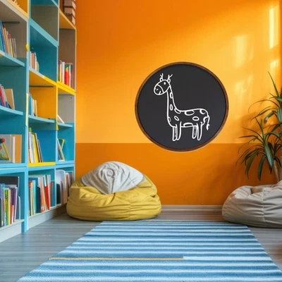 Round Magnetic Wall Chalkboard with Rustic Brown Frame by Sunnydaze - Image 1 of 4