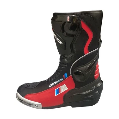 BMW M Motorrad Serie M Negro Rojo Moto Carreras Cuero Botas Protección Bicicleta Foto 1 de 4