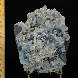 Coral Quartz Chalcedony w/ gemmy Apophyllite crystals sparkly geode cave 0.56kg - Picture 1 of 8