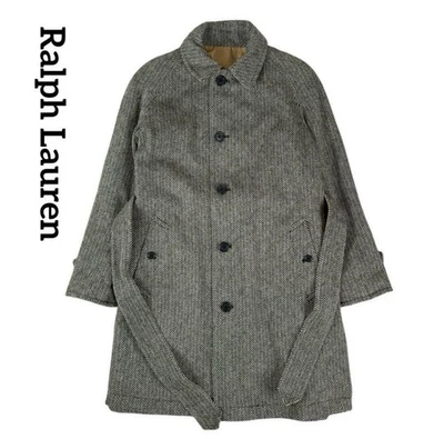 Ralph Lauren Reversible Balmacaan Coat Deadstock Herringbone Beige Gray JAPAN - Image 1 of 4