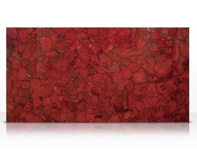 Red Jasper Dining Table Top with Random Work | Luxury Jasper Restaurant Table - Image 1 of 4