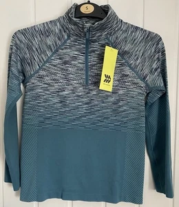 All In Motion Kids Long Sleeve Athletic Top 1/4 Zip Blue Grey Size S (6/6X) - Picture 1 of 18