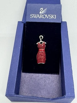 SWAROVSKI CRYSTAL PAVE RED DRESS PIN HANGER IN BOX NEW - Image 1 of 4