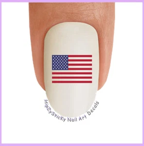 Nail Art J706 Amerikanische Flagge Sterne Streifen Flagge Wasserrutsche Nagel Aufkleber Transfers - Bild 1 von 3