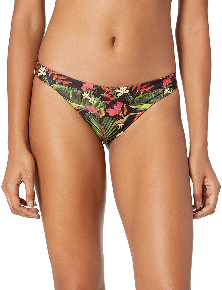 Hurley 188638 Womens Quick Dry Printed Bikini Bottom Swimwear Black Size X-Small - Image 1 of 2