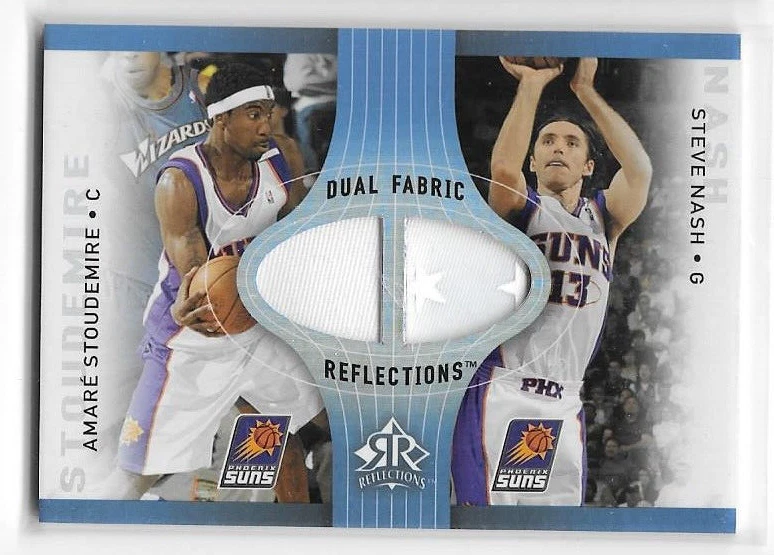 2006-07 Reflections Dual Fabric Patch Blue #DRNS Steve Nash Amare Stoudemire /15 - Image 1 of 2
