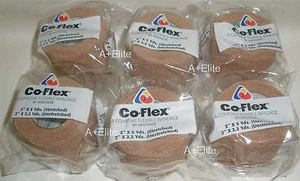 CO-FLEX 2"x5Yd Tan Flesh Cohesive Bandage Self Adherent Elastic Wrap Latex USA - Picture 1 of 6