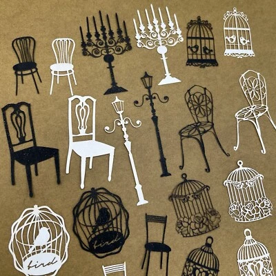 Silla Jaula para pájaros Troquelado Forma Papel Collage Diarios Chatarra Álbum de recortes Foto 1 de 4