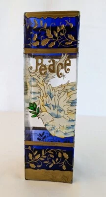 Candelabro votivo de vitral Peace Dove 2003 Joan Baker Designs Foto 1 de 4