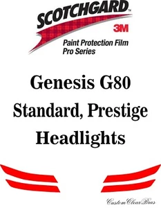 3M Scotchgard Paint Protection Film Pro Series Clear 2021 2022 Genesis G80 - Picture 1 of 3