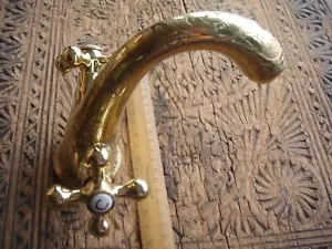 Moroccan BRASS gold colour HAND ENGRAVED wash basin faucet mixer tap - Picture 1 of 15