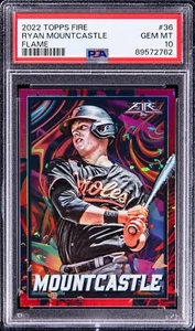 2022 Topps Fire FLAME Ryan Mountcastle PSA 10 GEM MT #36 POP 1 Orioles - Picture 1 of 2