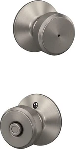 Schlage F40 BWE Bowery Door Knob Bed & Bath Privacy Lock - Picture 1 of 9
