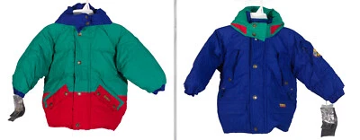 NWT Vtg Brambilla Boys 4 Reversible Down Jacket Blue Green Red  NEW NOS 1990s - Image 1 of 4