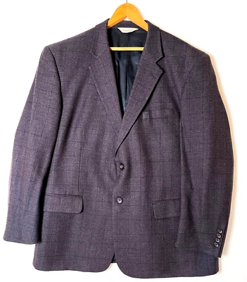 Pronto-Uomo 100 % Lambswool Sport Coat Blazer 48 R Blue Gray Brown Versitale - Image 1 of 4