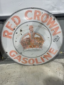 Large SSP 42” Red Crown Gasoline Porcelain Sign - Picture 1 of 4