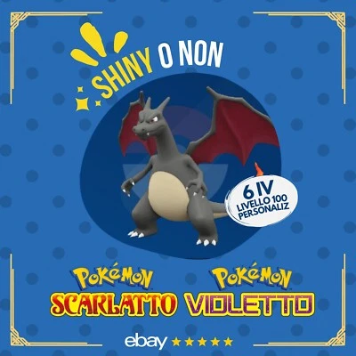 Charizard Shiny o Non ✨ 6 IV Competitivo Custom Pokémon Scarlatto Violetto 🟠🟣 - Immagine 1 di 4