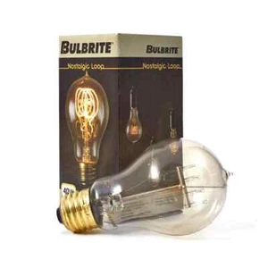 4Pack Bulbrite Nostalgic loop A19 40w med. base - Picture 1 of 2