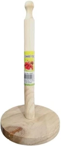 Wooden Paper Towel Roll Holder Timber Rack Wood Towel Stand 29.5cm Free Standing - Picture 1 of 4