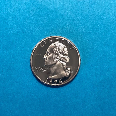 1996 S Washington Proof Quarter  FREE SHIP Cover