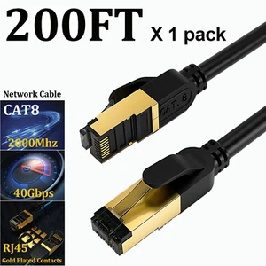 Cat 8 RJ45 Ethernet Cable Super Speed 40Gbps Patch LAN Network Gold Plated Lot - Picture 1 of 25