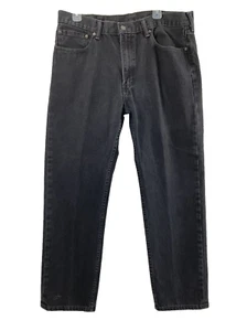 Levis 505 Jeans Mens 35 x 30 Black Denim Straight Casual - Picture 1 of 11
