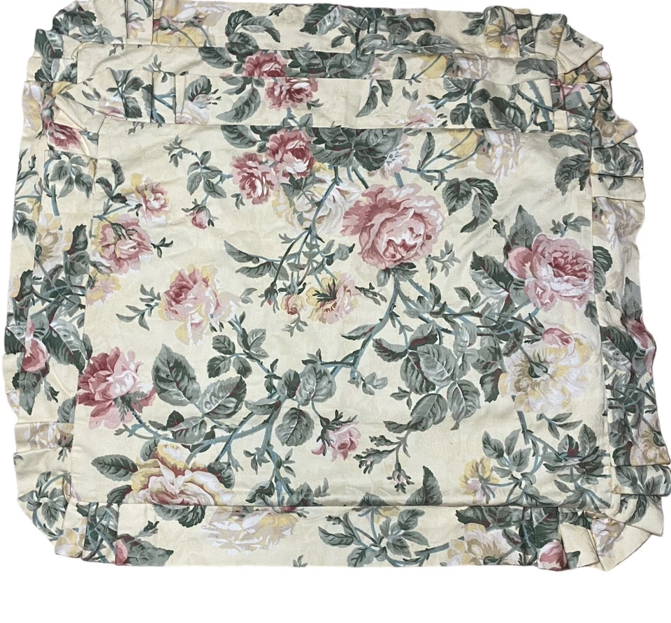 Waverly Almohada Shams Col Rosa Floral Volantes Amarillo Juego de 2 Casa de Campo Foto 1 de 4