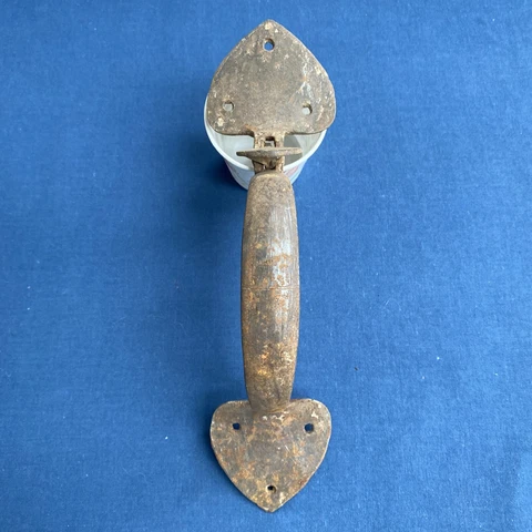 Antique Wrought Iron Thumb Latch Handle 8 1/2" w/Replacement Iron Bar Set Cover