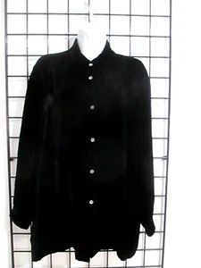 LAURA ASHLEY   🌸   SIZE 8==BLACK / SILK BLEND VELVET / TUNIC BLOUSE - Picture 1 of 7