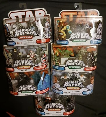 Lote #5 Star Wars HÉROES GALÁCTICOS 7 paquetes = 14 personajes 2" figuras Durge Trooper Foto 1 de 4