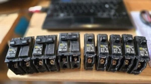LOT - Square D Circuit Breakers Pre-Owned (5)-20A singles, (2) 30A, (1) 40A - Picture 1 of 1