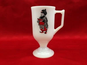 Ali Baba Steak House Vintage Milchglas 8 flüssige Unzen Fuß D Griff Glas - Bild 1 von 6