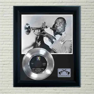 Louis Armstrong ""What A Wonderful World"" silbergerahmte Schallplattenanzeige - Bild 1 von 4