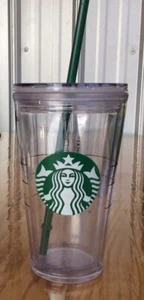 Starbucks 16 oz Clear Plastic Cold Beverages Only Tumbler With Straw  **LOOK** - Picture 1 of 2