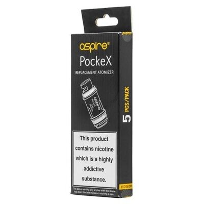 ASPIRE POCKEX COILS (Box 5) Genuine Replacement 0.6 Ohm Coil Heads,*AUTHENTIC* • 8.94£