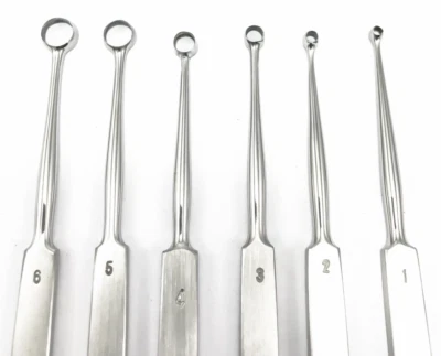 6x FOX LUPUS Lupuskürette 14cm 1,2,3,4,5,6 mm Haut Kürette Fußpflege - Bild 1 von 4