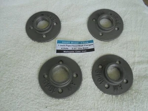 1 Inch Pipe Floor/Wall Flanges- 4 Hole Cast Iron - Picture 1 of 2