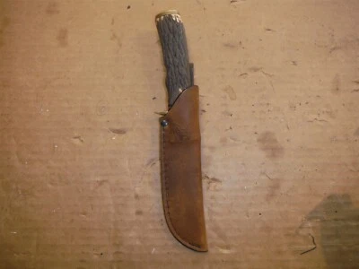 Cuchillo de caza Schrade 498 de colección EE. UU. con funda de banco de cuero suave*cuchillos Foto 1 de 4