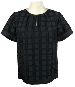 Camisa para mujer J Crew de manga corta negra viscosa poliéster - Imagen 1 de 5