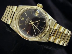 Reloj Rolex Datejust 6827 tamaño mediano oro amarillo 18K 18KT esfera negra 31 mm - Imagen 1 de 4