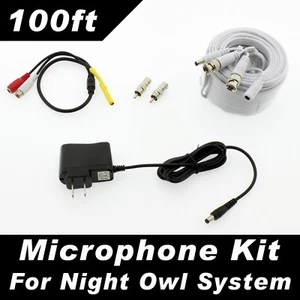 [100ft] Microphone Kit for Night Owl DVR-HDA10LB-8, B-10LHDA-881-1080 - Picture 1 of 7