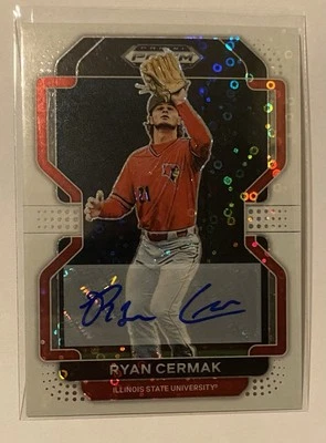 2022 Panini Prizm Draft Picks - Ryan Cermak #PDP71 White Donut Circles #/50 Auto - Image 1 of 3