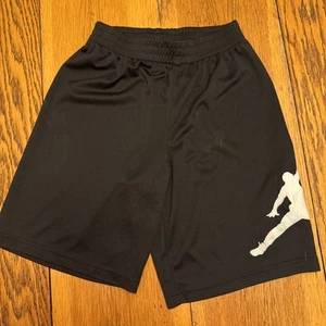 Nike fleece cotton blk white jumpman retro Basketball Shorts air jordan youth L - Picture 1 of 5