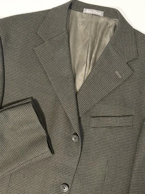 Blazer Oscar De La Renta Lana Tweed Para Hombres 44R Marrón Pata de Gallo Abrigo Deportivo Lujo Foto 1 de 4