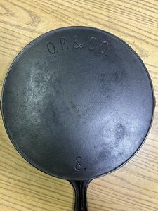 Vintage O.P. & Co. ORR Painter & Co. Reading PA #8 Gusseisen Pfanne, Pfanne restauriert - Bild 1 von 11